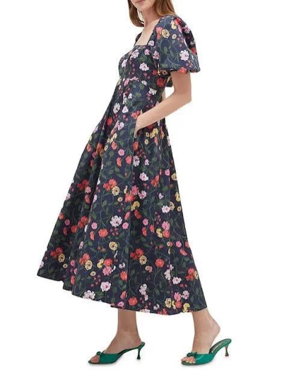 Hill House Matilda Dress in Navy Multi Peony Bouquet | Size S NWT